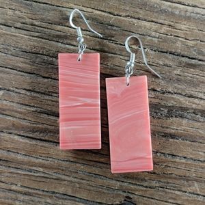 Pink Aventurine fish hook earrings